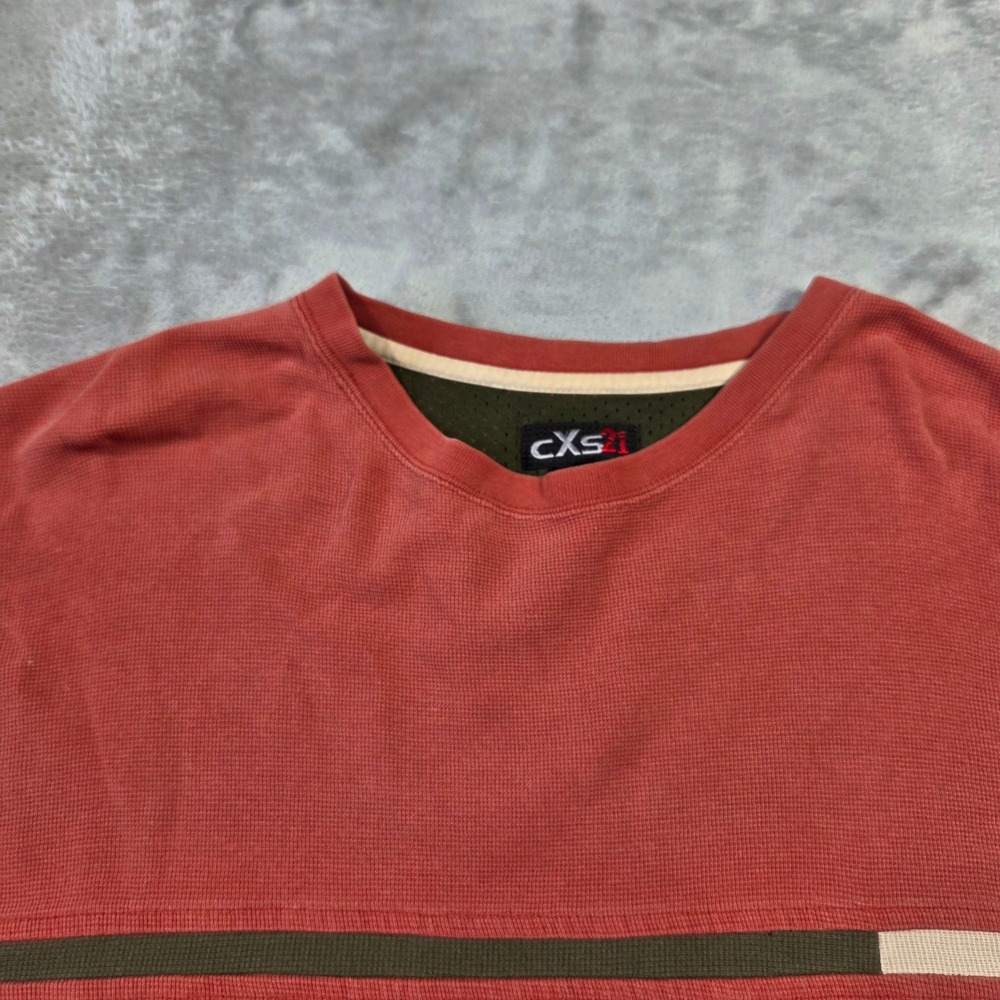 Y2k CXS2i Mens Waffle Knit T-Shirt Short Sleeve Crew Neck XL Skater 90s Grunge - Picture 5 of 6